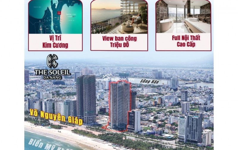 HÀNG VIP Soleil CHỈ 2 TỶ 6 - rẻ nhất thị trường - Đối diện biển Mỹ Khê - AirBNB 60tr/ tháng