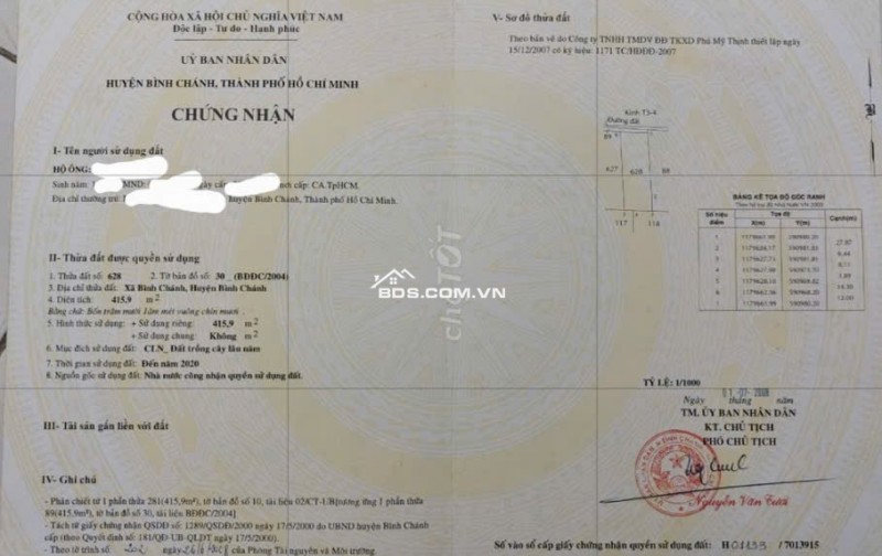 Bán đất Nông Nghiệp 12m x 34,3m, Đường T12 , Bình Chánh