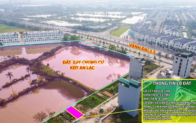 Thanh khoản lô đất cực hiếm khu đất dịch vụ 4.6 ha Vân Canh sát An Lạc Symphony 3 bước chân ra vành đai 3.5 kinh doanh tốt
