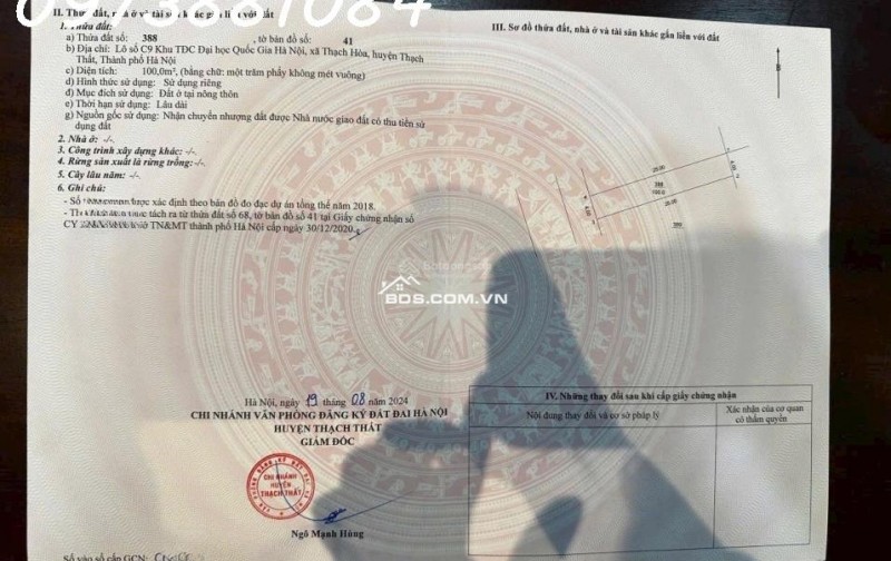 CHỦ CẦN TIỀN BÁN NHANH LÔ ĐẤT SIÊU ĐẸP SÁT KHU ĐẤU GIÁ ĐỒNG MÔ LAKE SIDE