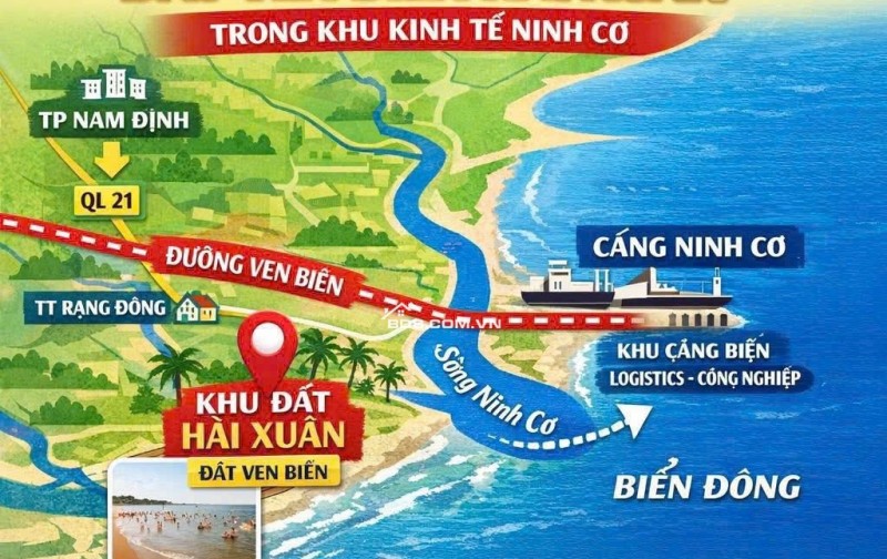 ĐẤT NỀN KHU KINH TẾ BIỂN NINH CƠ, TƯƠNG LAI RỰC RỠ.