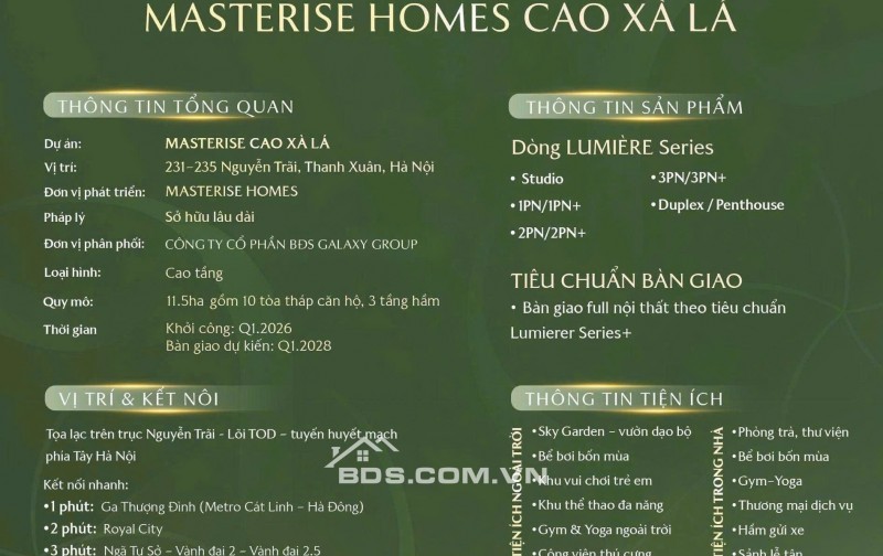 [ Nhận Booking ] Chung Cư Vinhome | Masterise Cao Xà Lá
