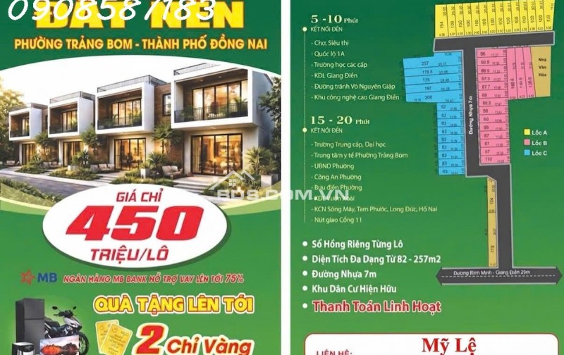 ĐẤT GIANG ĐIỀN – GIÁ CHẠM ĐÁY, SỔ RIÊNG TỪNG NỀN