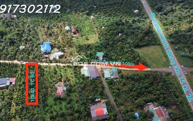 Em cần bán 10x40 ( 60m thổ cư) Xã Ea Knuếc, Đắk Lắk