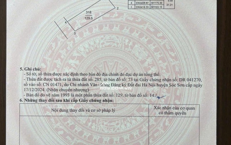 Bán đất đẹp tại Xã Phú Minh, Huyện Sóc Sơn, Hà Nội, DT 129.6m2, giá 26 triệu/m2