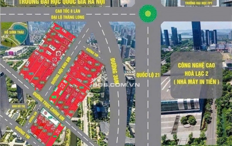 Chính Chủ Bán đất Liền Kề : 101.7m2 đất fun thổ cư. 4.x tỷ . Thôn 7 Phú Cát / Hòa Lạc/ Hà Nội, lh 0966329691