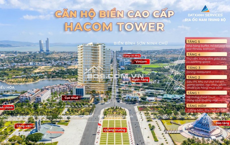 Căn hộ cao cấp Hacom Tower mặt tiền đường 16 tháng 4 view trực diện biển Bình Sơn