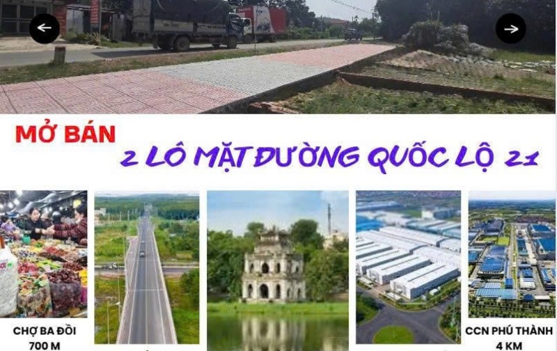  ĐẤT MẶT ĐƯỜNG QUỐC LỘ 21 – TRUNG TÂM BA HÀNG ĐỒI – CƠ HỘI VÀNG CHO NHÀ ĐẦU TƯ! 