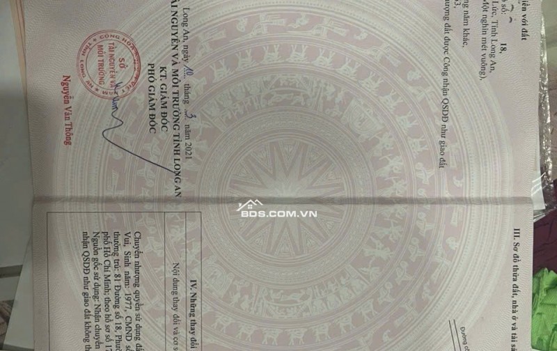 KẸT  TIỀN CẦN BÁN LÔ ĐẤT 2 MẶT TIỀN :DT 8M X 86= 688M2 CHỈ 1.6 TỶ. LH:0903198949.