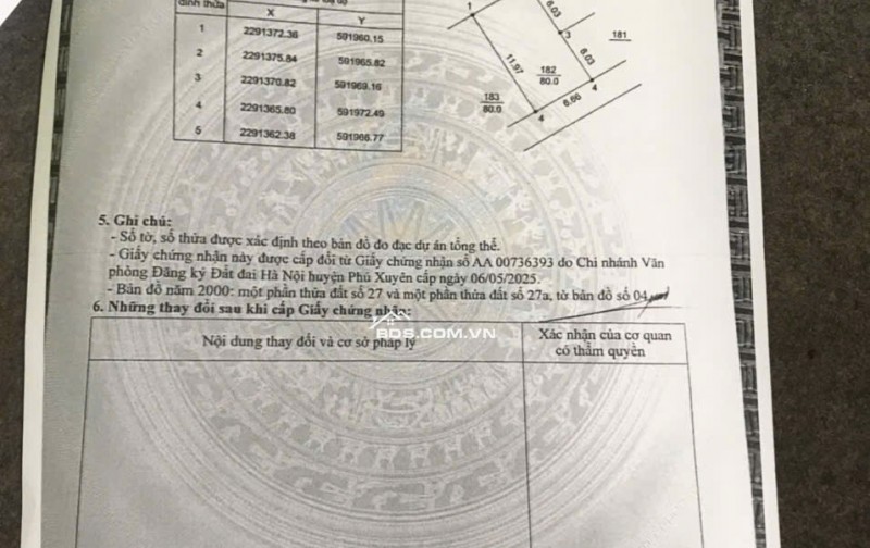 ĐẤT ĐỐI DIỆN KCN LÀNG NGHỀ MAY VÂN TỪ - PHÚ XUYÊN, DT 80M2 CHỈ 2.6TỶ. LH:0336952536.
