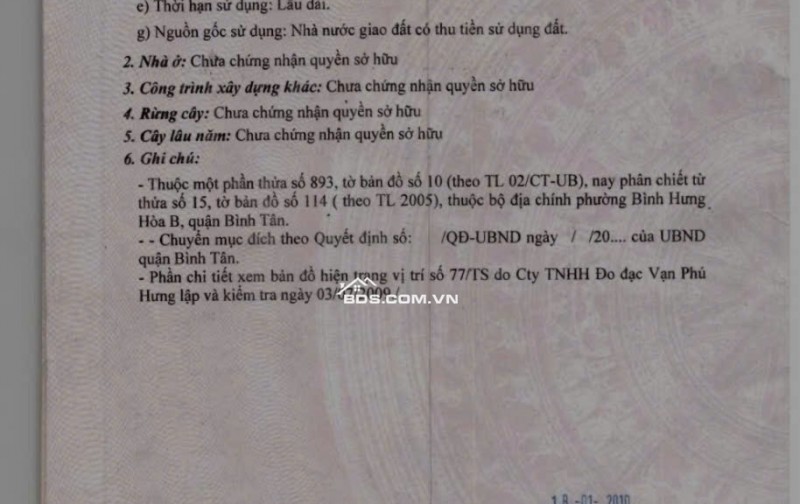 ĐẤT HẺM 151/67/ ĐƯỜNG LK4-5 PHƯỜNG BÌNH TÂN. 92M2 SHR CHỈ 4TY850TR. LH:0989915732