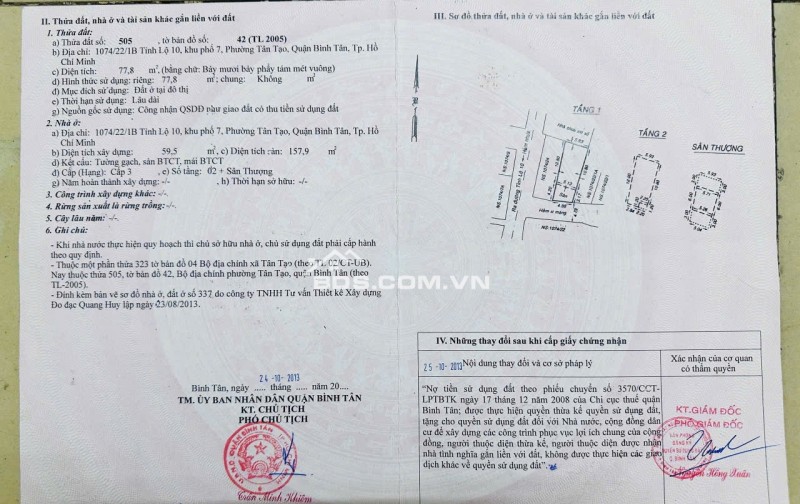 BÁN NHÀ 1074/22/1B ĐƯỜNG TỈNH LỘ 10 (THÔNG VỚI HẺM 111 LÊ ĐÌNH CẨN). LH:0933534006.