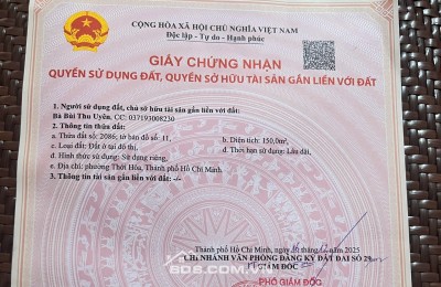 CHÍNH CHỦ CẦN BÁN ĐẤT THỔ CƯ - PHƯỜNG THỚI HÒA, TP. HỒ CHÍ MINH