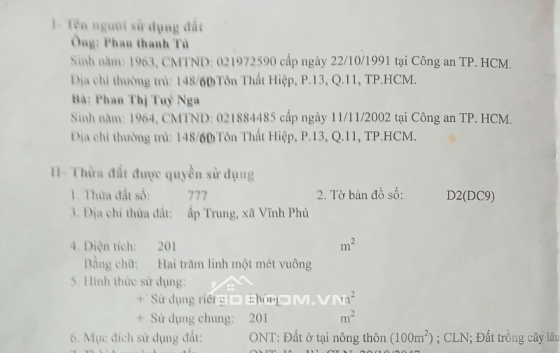 BÁN ĐẤT TẶNG NHÀ CẤP 4 TẠI THUẬN AN, BÌNH DƯƠNG,  Lh 0989833339