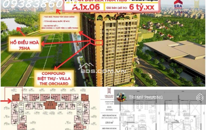 Orchard Heights - TT 2 tỷ 4 công chứng ngay - căn duplex thông cao 2 tầng, 3PN, rộng 150m2, view hồ