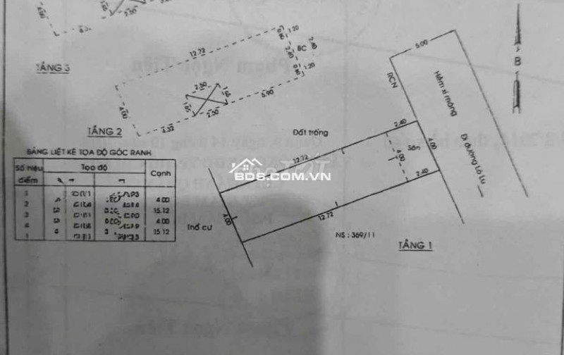 Chính chủ cần bán nhà hẻm xe hơi 5m  đường Lò Lu nhà gồm 1 trệt + 2 lầu + sân thượng