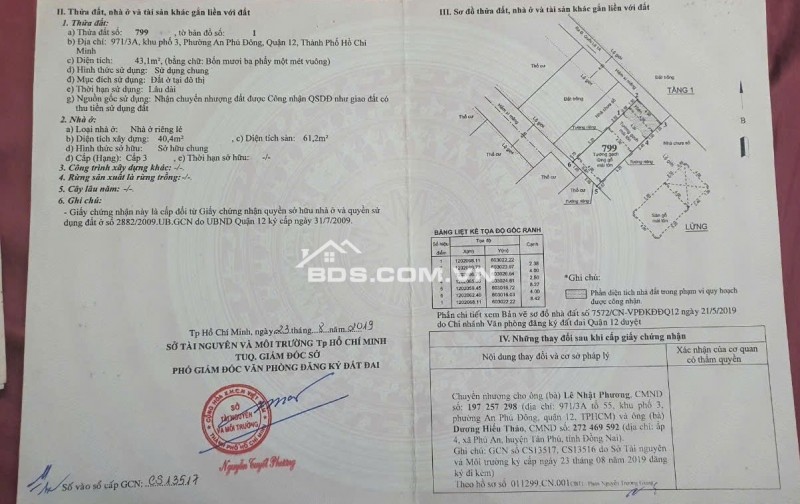 Bán nhà hẻm 971/3A KP3 P. An Phú Đông Q12 nhà trống giao ngay