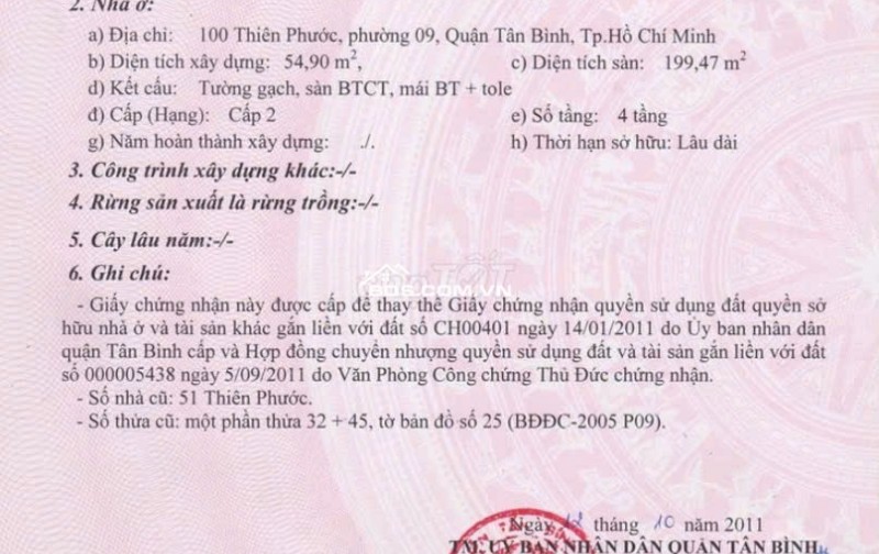 Bán nhà 4 tầng số 100 Thiên Phước P9 Tân Bình vị trí siêu đẹp tiện KD