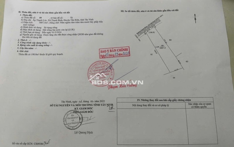 ht Cần bán nhanh 2,5 tỷ đất tại Thạnh Lộc Tân Biên tỉnh Tây Ninh