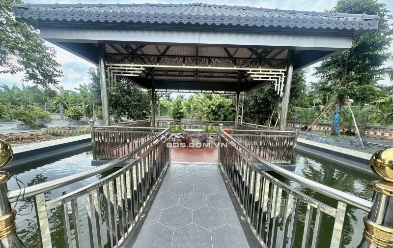 Bán nhà mới xây tặng toàn bộ cây cảnh 8000m2 mặt tiền tại Hữu Định,Châu Thành