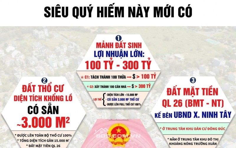 Bán Đất Diện Tích Lớn Tại Ninh Hòa – Quốc Lộ 26 (Xã Ninh Tây)
