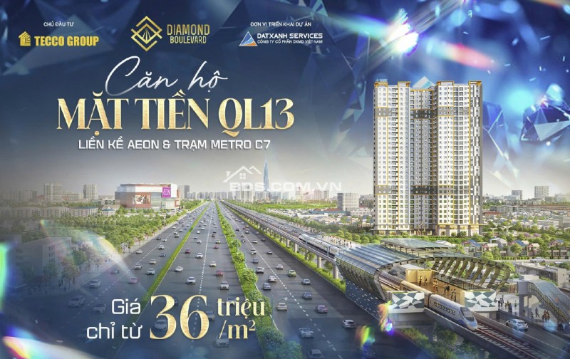  DIAMOND BOULEVARD – CHỈ TỪ 1,3 TỶ/CĂN - MẶT TIỀN QL13   ĐÃ CẤT NÓC – ĐANG HOÀN THIỆN NỘI THẤT
