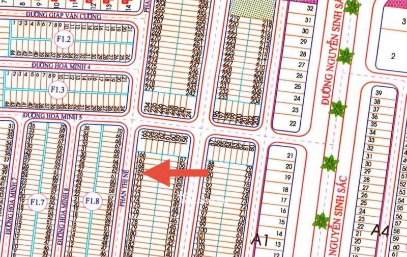 Bán đất mặt tiền đường Phan Thị Nể, sát biển , cách biển NGUYỄN TẤT THÀNH chỉ 100m