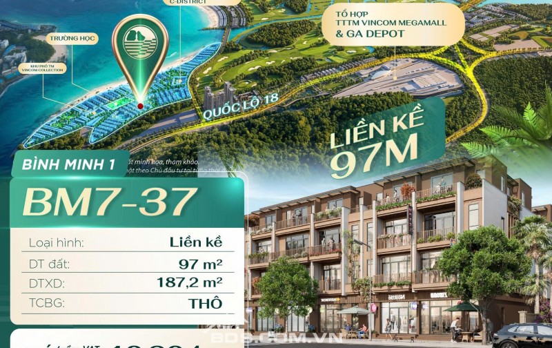 Biệt thự liền kề 4 tầng, 9PN, 97m2, QL18 Hạ Long - Sổ Đỏ, 10.3 tỷ
