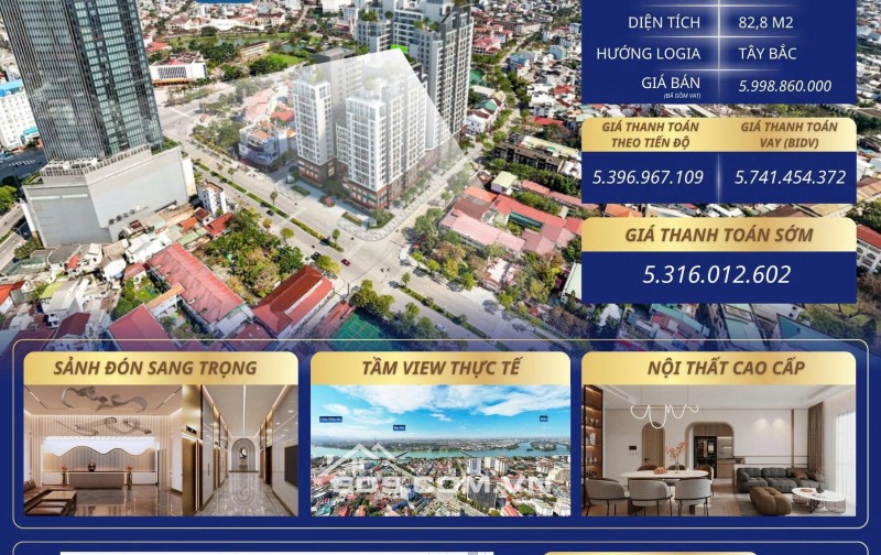 HIỆN TẠI HUẾ HERITAGE CHỈ CÒN 2 CĂN – DT 82.8M2 – GIÁ RẺ NHẤT GIỎ HÀNG. LH:0334654136.