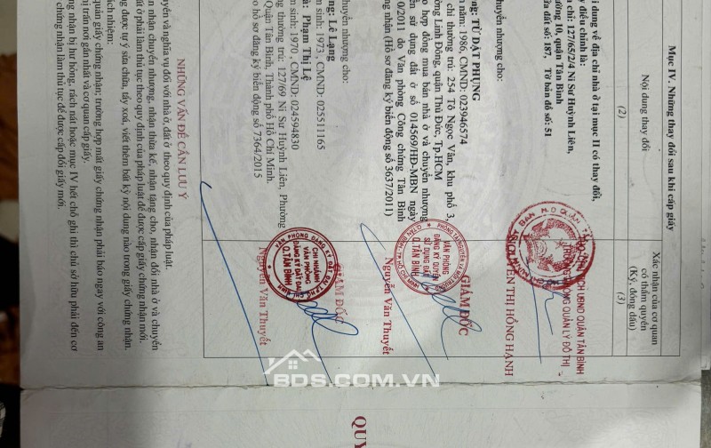 BÁN NHÀ TẠI PHƯỜNG 10, TÂN BÌNH – DT 47,6 M2 – SẴN SỔ HỒNG - CHỈ 6T450TR. LH:0793547979.