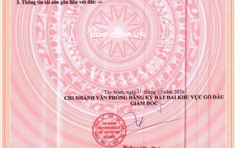 BÁN ĐẤT XÃ PHƯỚC THẠNH, TÂY NINH. 2 LÔ LIỀN KỀ. TỔNG DIỆN TÍCH 1556 M2 - SHR. LH:0786111122.