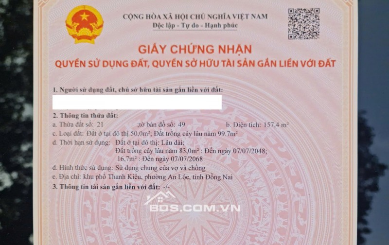BÁN ĐẤT THỔ CƯ BÌNH LONG – BÌNH PHƯỚC