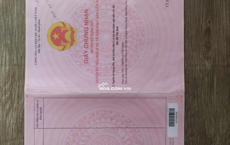 CẦN BÁN GẤP CĂN NHÀ TÂM HUYẾT TẠI HỐ NAI 3 - TRẢNG BOM - GIÁ CỰC TỐT ĐẦU TƯ