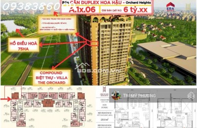 Orchard Heights - TT 2 tỷ 4 công chứng ngay - căn duplex thông cao 2 tầng, 3PN, rộng 150m2, view hồ