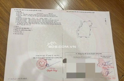 Cơ hội sở hữu lô đất nằm ngay TT thị trấn Lương Sơn giá chỉ hơn 1tr/m