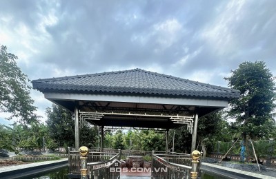 Bán nhà mới xây tặng toàn bộ cây cảnh 8000m2 mặt tiền tại Hữu Định,Châu Thành