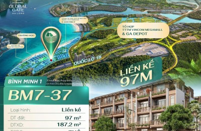 Biệt thự liền kề 4 tầng, 9PN, 97m2, QL18 Hạ Long - Sổ Đỏ, 10.3 tỷ