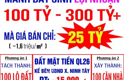 Bán Đất Diện Tích Lớn Tại Ninh Hòa – Quốc Lộ 26 (Xã Ninh Tây)