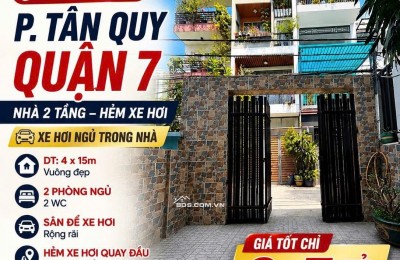 HIẾM BÁN NHÀ ĐƯỜNG SỐ 47 TÂN QUY 4X15 HẺM OTO CHỈ 6 TỶ 5