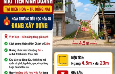BÁN ĐẤT MẶT TIỀN KINH DOANH – TẠI BIÊN HOÀ TP. ĐỒNG NAI. LH:0792881789.