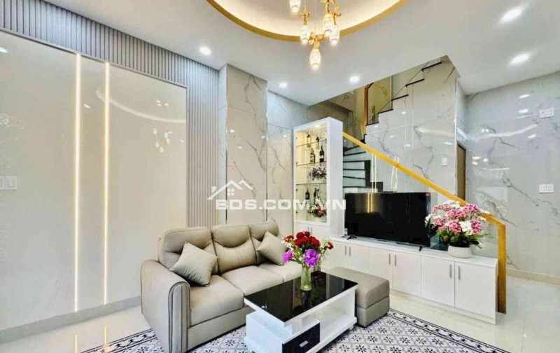 HẺM XE HƠI LÊ QUANH ĐỊNH - BÌNH THẠNH - 4 tầng mới đẹp - nở hậu 6.8m