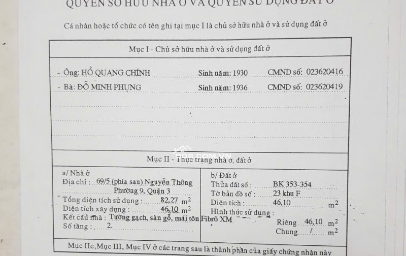 Bán nhà Mặt tiền đường Nguyễn Phúc Nguyên Q3 1 trệt 1 gác suốt