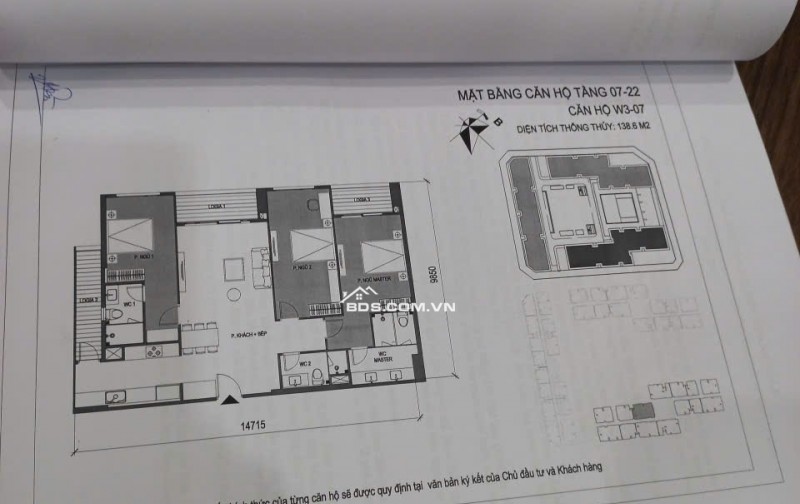 Chính chủ cần bán căn hộ 139 m2 ,giá 72 tr/m2 , chung cư the wisteria- hoài đức, 0988703546