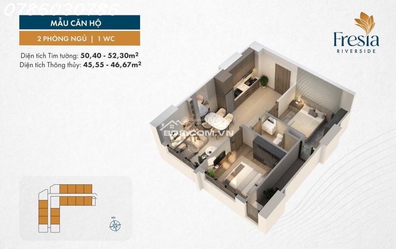 Fresia Riverside 1,98 tỷ – sống gần sông, gần trung tâm, gần những giá trị bền vững.