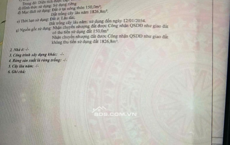CHÍNH CHỦ CẦN BÁN LÔ ĐẤT THỔ CƯ 1976m2 ĐẦU TƯ SINH LỜI