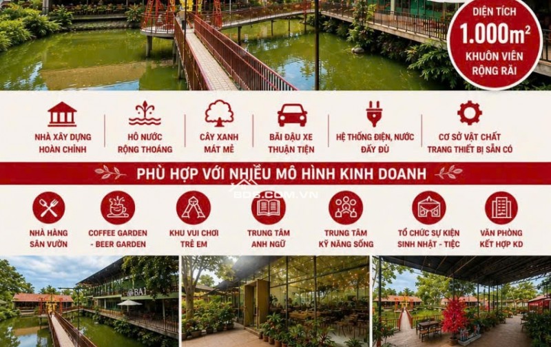 CHO THUÊ HOẶC HỢP TÁC KINH DOANH KHUÔN VIÊN SÂN VƯỜN ĐẸP TẠI TRUNG TÂM PHƯỚC AN.