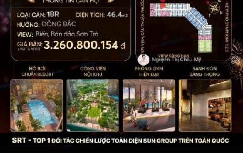 CĂN HỘ 1PN - SUN SYMPHONY5 CHỈ TỪ 2,48 TỶ  LH: 0337551287