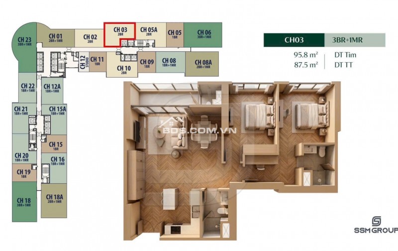 Bán căn hộ 2BR(87,9m2) mặt đường Nguyễn Trãi, Thanh Xuân,