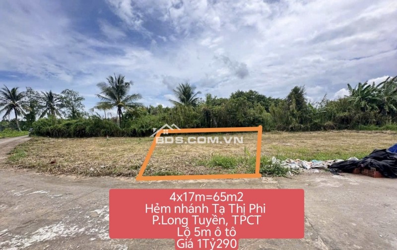 NỀN THỔ CƯ, ĐƯỜNG NHÁNH ĐƯỜNG TẠ THỊ PHI, P.LONG TUYỀN,Q.BÌNH THỦY, TPCT