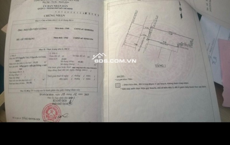 Bán gấp nhà hẻm nguyễn trãi phường nguyễn cư trinh gần quán Ốc đào